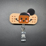 Black Nurse Bandage Badge Reel — Personalized ID Holder