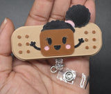Black Nurse Bandage Badge Reel — Personalized ID Holder